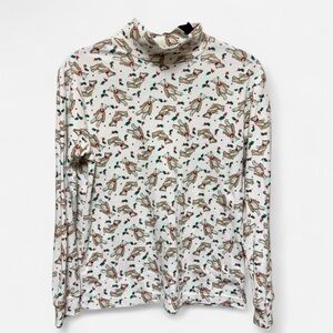 Vintage Alexis Reed Christmas Turtleneck with Mistletoe and Teddy Bears